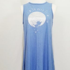 I'M SO OVER IT Sleep Shirt Nightgown Pull On Blue